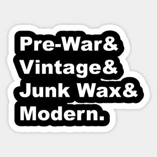 Pre-War & Vintage - White Lettering Sticker